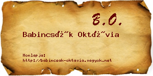 Babincsák Oktávia névjegykártya
